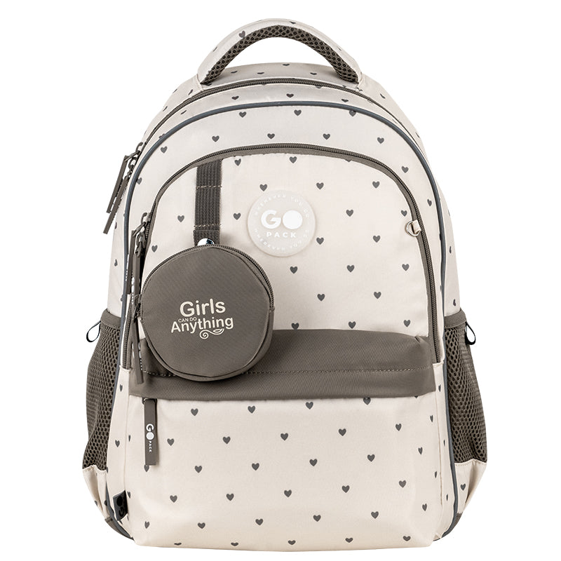 Рюкзак шкільний GoPack Education Beige Polka Dots GO26-182M-3