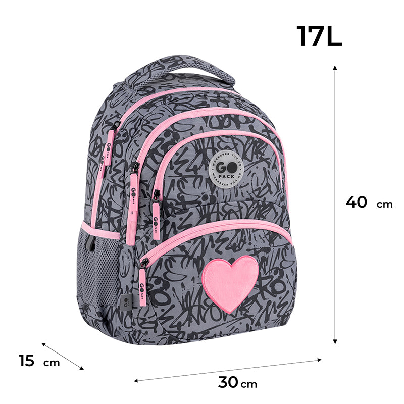 Рюкзак шкільний GoPack Education Fluffy Heart GO26-175M-4
